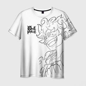 Мужская футболка 3D с принтом Ван пис   Луффи гир 5 в Курске, 100% полиэфир | прямой крой, круглый вырез горловины, длина до линии бедер | 
