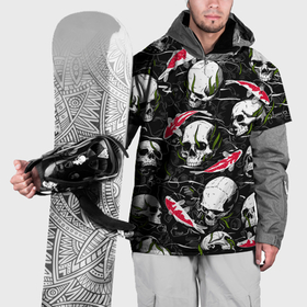 Накидка на куртку 3D с принтом Черепа и японские карпы кои в Санкт-Петербурге, 100% полиэстер |  | 