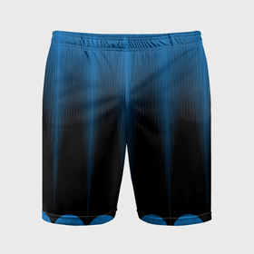 Мужские шорты спортивные с принтом Сине черный градиент в полоску в Белгороде,  |  | Тематика изображения на принте: 