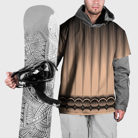 Накидка на куртку 3D с принтом Персиковый полосатый градиент в Тюмени, 100% полиэстер |  | 
