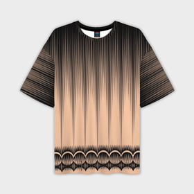 Мужская футболка oversize 3D с принтом Персиковый полосатый градиент в Тюмени,  |  | 
