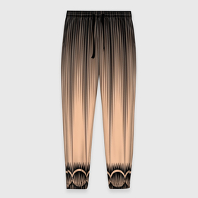 Мужские брюки 3D с принтом Персиковый полосатый градиент в Тюмени, 100% полиэстер | манжеты по низу, эластичный пояс регулируется шнурком, по бокам два кармана без застежек, внутренняя часть кармана из мелкой сетки | 