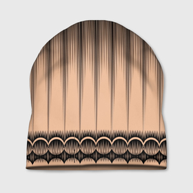 Шапка 3D с принтом Персиковый полосатый градиент в Тюмени, 100% полиэстер | универсальный размер, печать по всей поверхности изделия | 