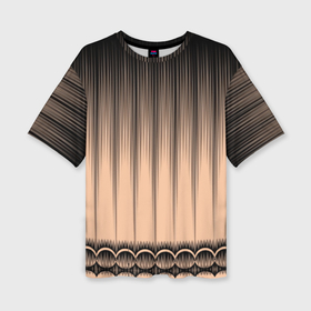 Женская футболка oversize 3D с принтом Персиковый полосатый градиент в Тюмени,  |  | 