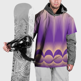 Накидка на куртку 3D с принтом фиолетовый градиент в полоску , 100% полиэстер |  | 