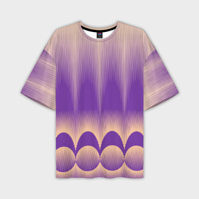 Мужская футболка oversize 3D с принтом фиолетовый градиент в полоску ,  |  | 