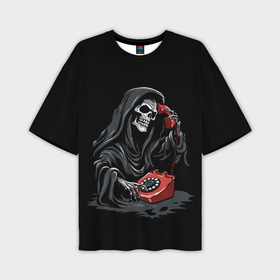 Мужская футболка oversize 3D с принтом Звонок смерти в Тюмени,  |  | 
