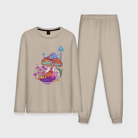 Мужская пижама с лонгсливом хлопок с принтом Яркие грибочки в Курске,  |  | 