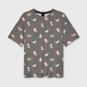 Женская футболка oversize 3D с принтом Осенние котята в Курске,  |  | 