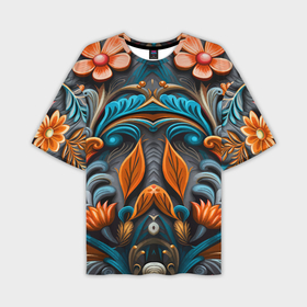 Мужская футболка oversize 3D с принтом Mirrow floral pattern   art   vogue в Белгороде,  |  | 