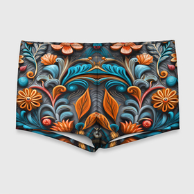 Мужские купальные плавки 3D с принтом Mirrow floral pattern   art   vogue в Белгороде, Полиэстер 85%, Спандекс 15% |  | 