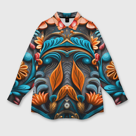 Женская рубашка oversize 3D с принтом Mirrow floral pattern   art   vogue в Белгороде,  |  | 