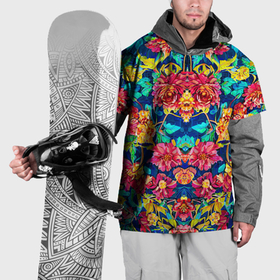 Накидка на куртку 3D с принтом Зеркальный цветочный паттерн   мода в Кировске, 100% полиэстер |  | 