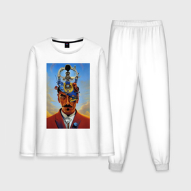 Мужская пижама с лонгсливом хлопок с принтом Salvador Dali   surrealism ,  |  | 