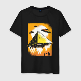 Светящаяся мужская футболка с принтом Запуск пирамиды в Екатеринбурге,  |  | 