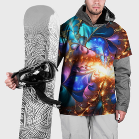 Накидка на куртку 3D с принтом Фрактальные цветы в Рязани, 100% полиэстер |  | 