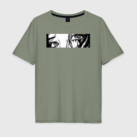 Мужская футболка хлопок Oversize с принтом Sad eyes of tyaka , 100% хлопок | свободный крой, круглый ворот, “спинка” длиннее передней части | Тематика изображения на принте: 