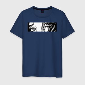Мужская футболка хлопок с принтом Sad eyes of tyaka в Петрозаводске, 100% хлопок | прямой крой, круглый вырез горловины, длина до линии бедер, слегка спущенное плечо. | 