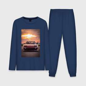Мужская пижама с лонгсливом хлопок с принтом Авто в багровом закате в Санкт-Петербурге,  |  | Тематика изображения на принте: 