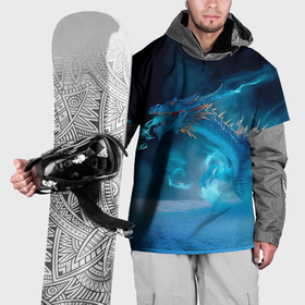Накидка на куртку 3D с принтом Зимний ледяной дракон в Тюмени, 100% полиэстер |  | 