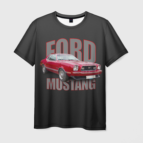 Мужская футболка 3D с принтом Автомашина Ford Mustang в Санкт-Петербурге, 100% полиэфир | прямой крой, круглый вырез горловины, длина до линии бедер | Тематика изображения на принте: 