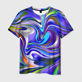 Мужская футболка 3D с принтом цветомузыка настроения в Курске, 100% полиэфир | прямой крой, круглый вырез горловины, длина до линии бедер | 