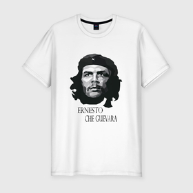 Мужская футболка хлопок Slim с принтом Че Гевара черно белое в Белгороде, 92% хлопок, 8% лайкра | приталенный силуэт, круглый вырез ворота, длина до линии бедра, короткий рукав | 