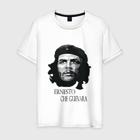Мужская футболка хлопок с принтом Че Гевара черно белое в Белгороде, 100% хлопок | прямой крой, круглый вырез горловины, длина до линии бедер, слегка спущенное плечо. | 