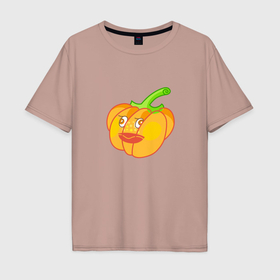 Мужская футболка хлопок Oversize с принтом Красивая тыква: для вечеринки на Хэллоуин в Курске, 100% хлопок | свободный крой, круглый ворот, “спинка” длиннее передней части | 