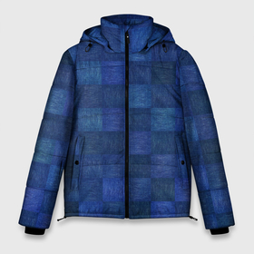 Мужская зимняя куртка 3D с принтом Джинсовая клетка в Новосибирске, верх — 100% полиэстер; подкладка — 100% полиэстер; утеплитель — 100% полиэстер | длина ниже бедра, свободный силуэт Оверсайз. Есть воротник-стойка, отстегивающийся капюшон и ветрозащитная планка. 

Боковые карманы с листочкой на кнопках и внутренний карман на молнии. | Тематика изображения на принте: 