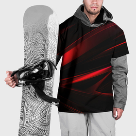 Накидка на куртку 3D с принтом Black  and red в Екатеринбурге, 100% полиэстер |  | 