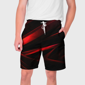 Мужские шорты 3D с принтом Black  and red ,  полиэстер 100% | прямой крой, два кармана без застежек по бокам. Мягкая трикотажная резинка на поясе, внутри которой широкие завязки. Длина чуть выше колен | Тематика изображения на принте: 