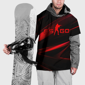 Накидка на куртку 3D с принтом CSGO  red  black logo в Курске, 100% полиэстер |  | Тематика изображения на принте: 