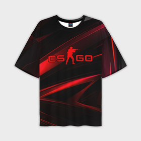 Мужская футболка oversize 3D с принтом CSGO  red  black logo в Белгороде,  |  | Тематика изображения на принте: 