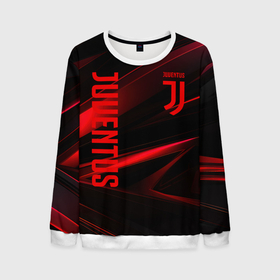 Мужской свитшот 3D с принтом Juventus black red logo в Санкт-Петербурге, 100% полиэстер с мягким внутренним слоем | круглый вырез горловины, мягкая резинка на манжетах и поясе, свободная посадка по фигуре | Тематика изображения на принте: 