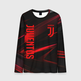 Мужской лонгслив 3D с принтом Juventus black red logo в Белгороде, 100% полиэстер | длинные рукава, круглый вырез горловины, полуприлегающий силуэт | Тематика изображения на принте: 