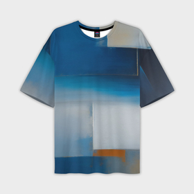 Мужская футболка oversize 3D с принтом Синяя палитра в Петрозаводске,  |  | 