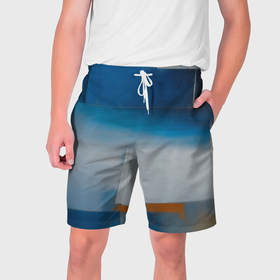 Мужские шорты 3D с принтом Синяя палитра в Курске,  полиэстер 100% | прямой крой, два кармана без застежек по бокам. Мягкая трикотажная резинка на поясе, внутри которой широкие завязки. Длина чуть выше колен | 
