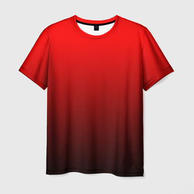 Мужская футболка 3D с принтом Градиент красно чёрный в Екатеринбурге, 100% полиэфир | прямой крой, круглый вырез горловины, длина до линии бедер | 