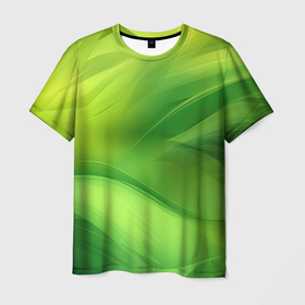 Мужская футболка 3D с принтом Green lighting  background в Курске, 100% полиэфир | прямой крой, круглый вырез горловины, длина до линии бедер | 