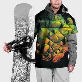 Накидка на куртку 3D с принтом Зеленая кубическая абстракция , 100% полиэстер |  | 