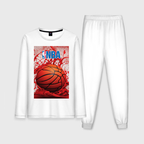 Мужская пижама с лонгсливом хлопок с принтом Баскетбольный мяч nba ,  |  | 