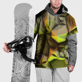 Накидка на куртку 3D с принтом Зеленая объемная космическая текстура в Белгороде, 100% полиэстер |  | 