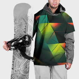 Накидка на куртку 3D с принтом Геометрические зеленые фигуры в Екатеринбурге, 100% полиэстер |  | Тематика изображения на принте: 