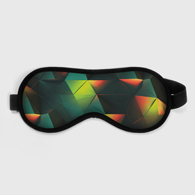 Маска для сна 3D с принтом Геометрические зеленые фигуры в Рязани, внешний слой — 100% полиэфир, внутренний слой — 100% хлопок, между ними — поролон |  | 