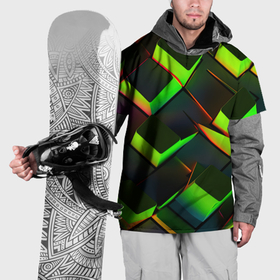 Накидка на куртку 3D с принтом Зеленые  неоновые плитки в Белгороде, 100% полиэстер |  | 