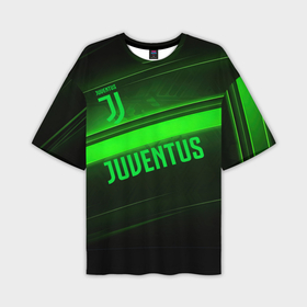 Мужская футболка oversize 3D с принтом Juventus green line в Екатеринбурге,  |  | 