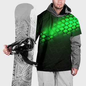 Накидка на куртку 3D с принтом Неоновые зеленые пластины в Белгороде, 100% полиэстер |  | 