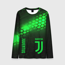 Мужской лонгслив 3D с принтом Juventus green  logo neon в Новосибирске, 100% полиэстер | длинные рукава, круглый вырез горловины, полуприлегающий силуэт | Тематика изображения на принте: 