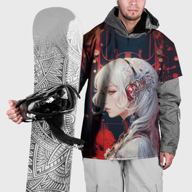 Накидка на куртку 3D с принтом Одинокая девушка андроид в Тюмени, 100% полиэстер |  | Тематика изображения на принте: 